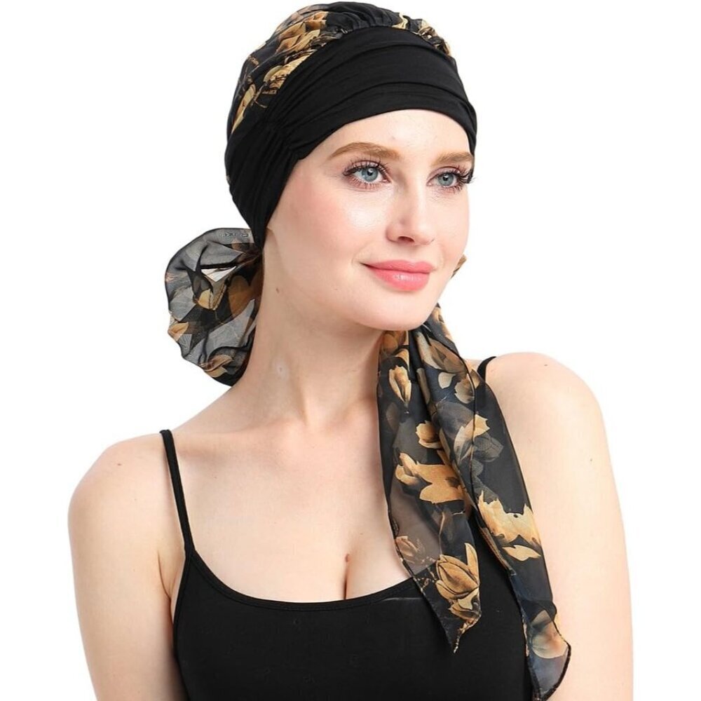 Chemo Headwear for Women Long Hair Turban Head Scarf Cancer Hat Headwrap